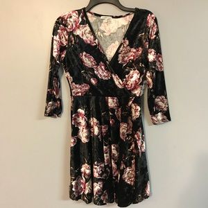 *SOLD* Charlotte Russe velvet wrap skater dress